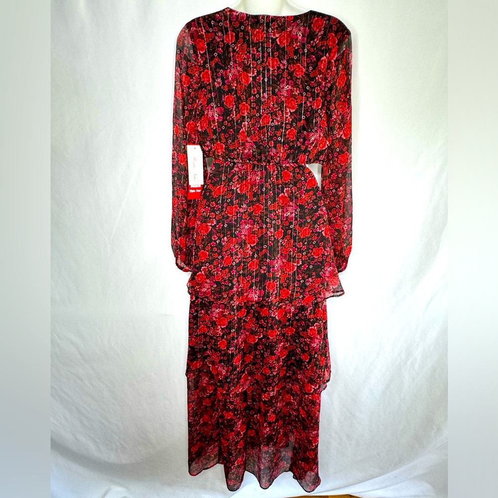 $12 Bundled💥 NEW Haute Nites Maxi Floral Print Sides Maxi Dress Sz 9 Junior - Picture 5 of 13